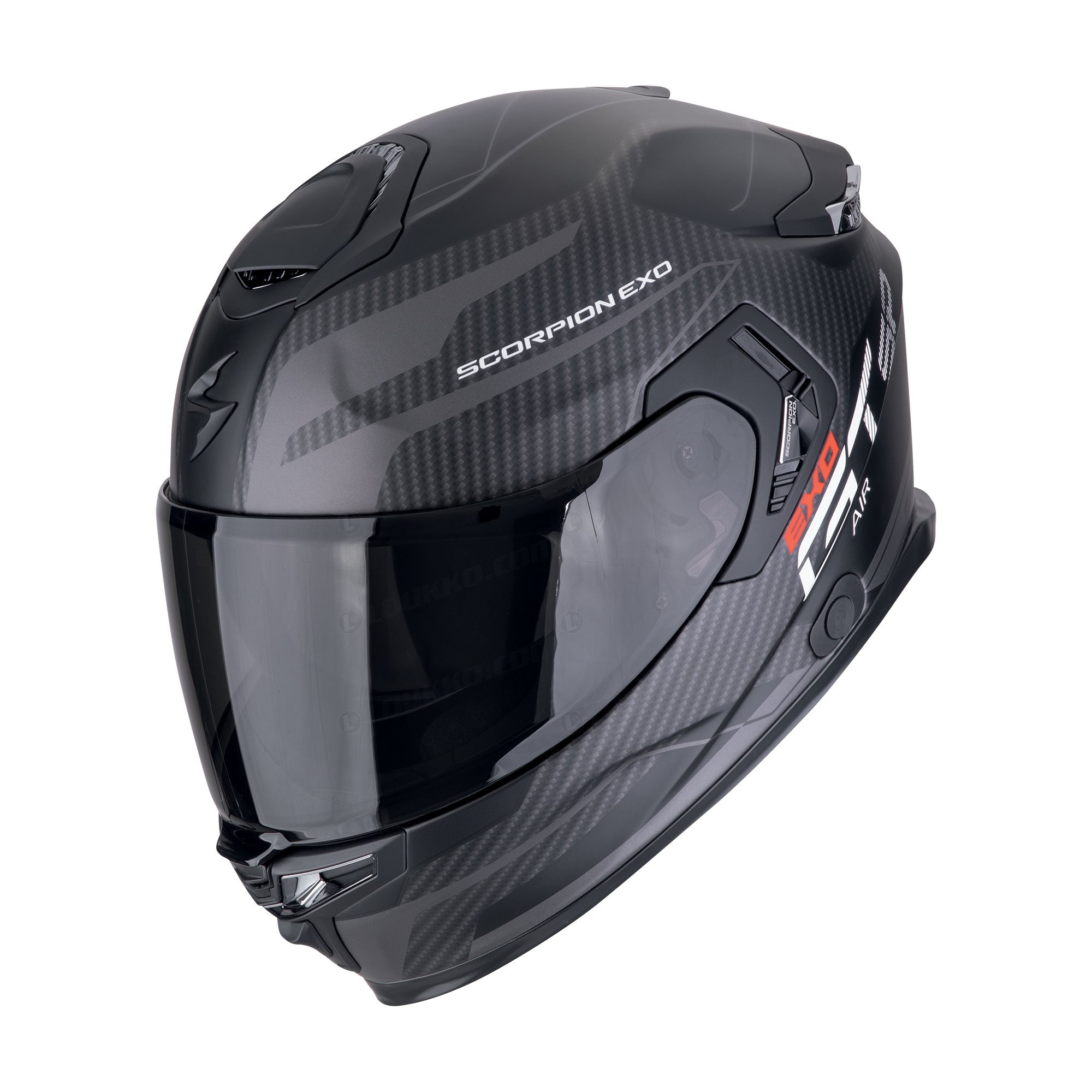 SCORPION Kypärä EXO-GT SP Air Flex Mattamusta Hopea - A105000064925030