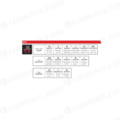 Leatt-Glove_Sizing Chart kuva