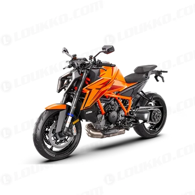 PHO BIKE 90 LIVO MY24 KTM 1390 SUPER DUKE R EVO ORANGE EU 90 Front Left Studio SALL AEPI V1 1 kuva
