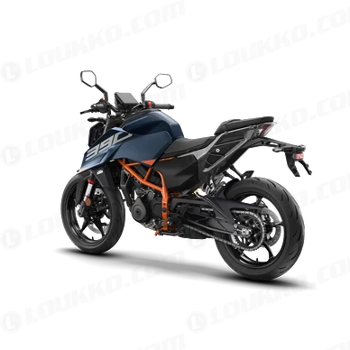 PHO BIKE PERS LIHI KTM 2026 naked bikes 390 duke blue left rear view SALL AEPI V1 kuva