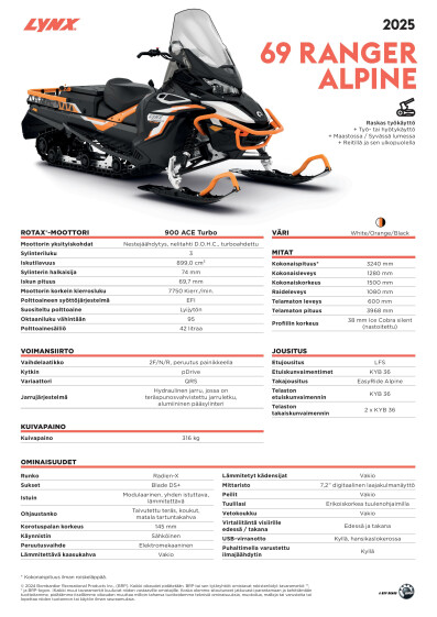 LYNX MY25 69 Ranger Alpine SPEC FIFI