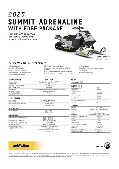 SKI MY25 SUM ADRENALINE EDGE PACK SPEC ENEMEA LR