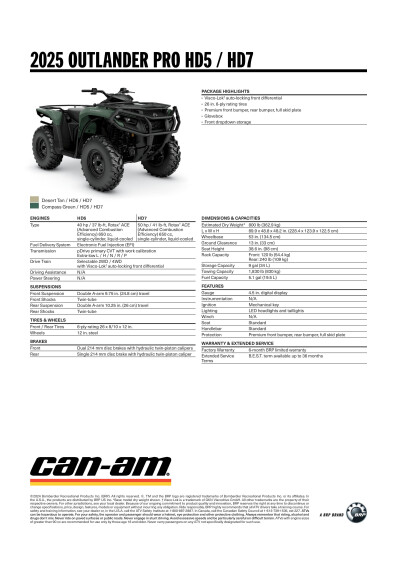 ORV ATV MY25 SPEC OUT PRO HD5 HD7 ENNA HR