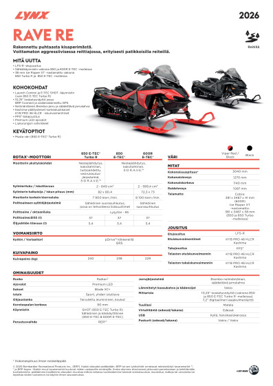 LYNX MY26 Rave RE SPEC V A4 FIFI