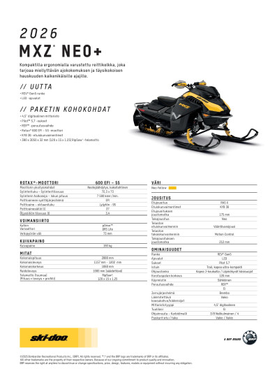 SKI MY26 MXZ Neo+ SPEC V A4 FIFI