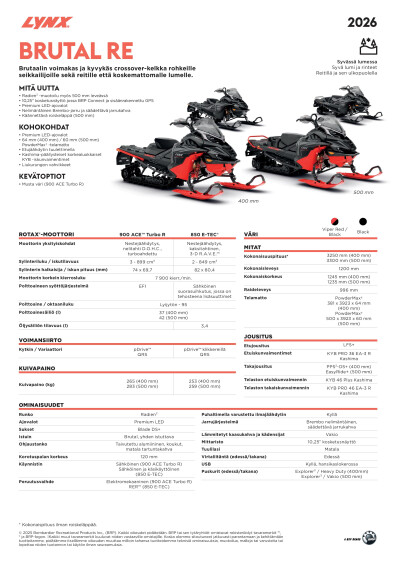 LYNX MY26 Brutal RE 500 mm SPEC V A4 FIFI