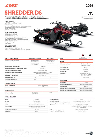 LYNX MY26 Shredder DS SPEC V A4 FIFI