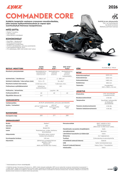 LYNX MY26 Commander Core SPEC V A4 FIFI
