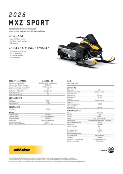 SKI MY26 MXZ Sport SPEC V A4 FIFI