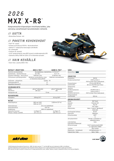 SKI MY26 MXZ X RS SPEC V A4 FIFI