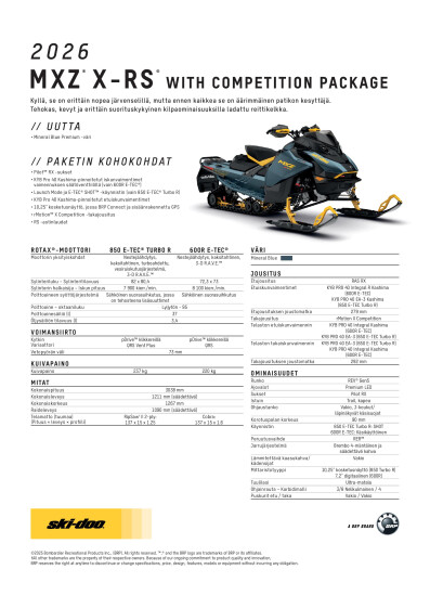 SKI MY26 MXZ X RS with Competition Package SPEC V A4 FIFI v2