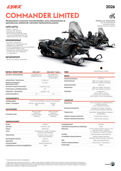 LYNX MY26 Commander Limited SPEC V A4 FIFI
