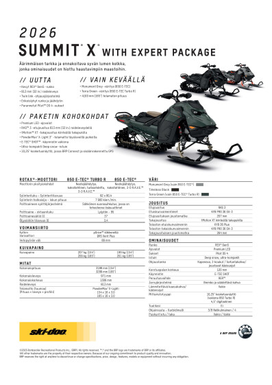 SKI MY26 Summit X with Expert Package SPEC V A4 FIFI