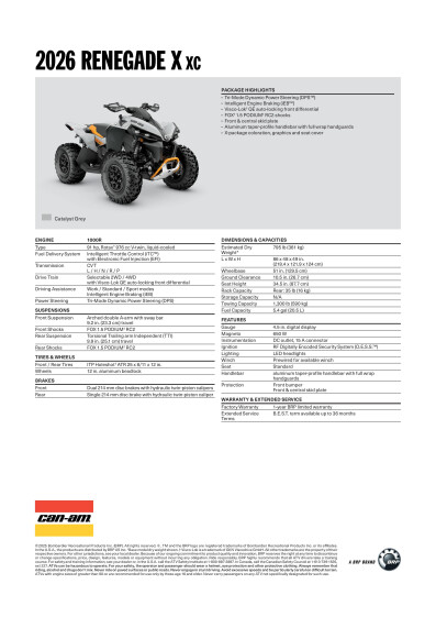 ORV ATV MY26 SPEC REN Xxc 1000R ENNA HR