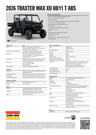 ORV MY26 SSV Traxter MAX XU HD11 ABS T A4 V FI FI HR