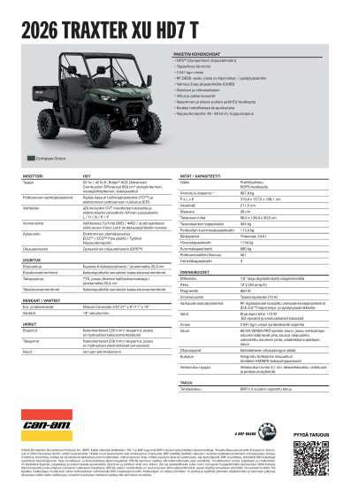 ORV MY26 SSV Traxter XU HD7 T A4 V FI FI HR