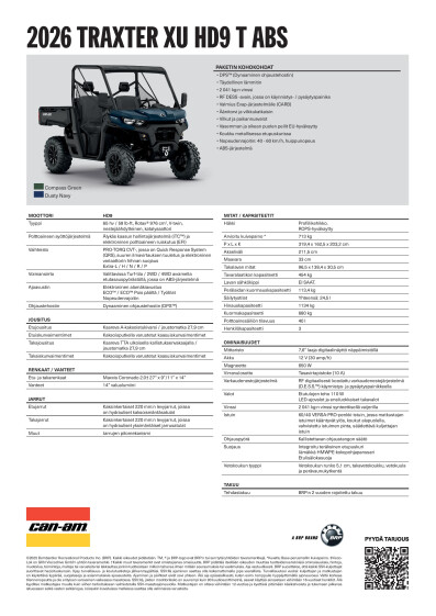 ORV MY26 SSV Traxter XU HD9 ABS T A4 V FI FI HR