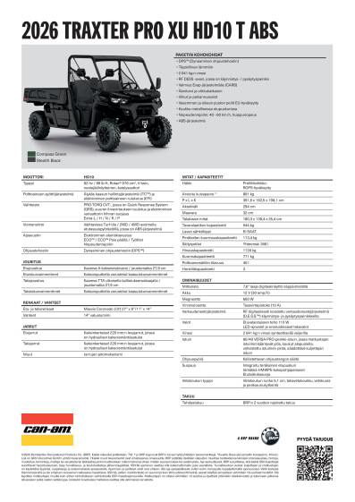 ORV MY26 SSV Traxter PRO XU HD10 ABS T A4 V FI FI HR