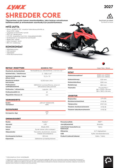 LYNX MY27 Shredder Core SPEC FIFI