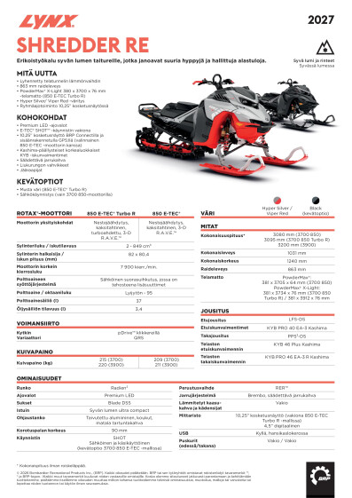 LYNX MY27 Shredder RE SPEC FIFI