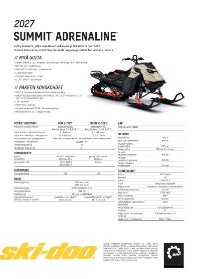 SKI MY27 Summit Adrenaline SPEC FIFI