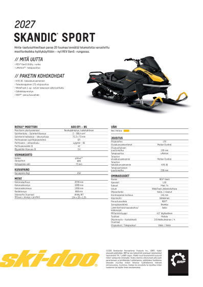 SKI MY27 Skandic Sport SPEC FIFI