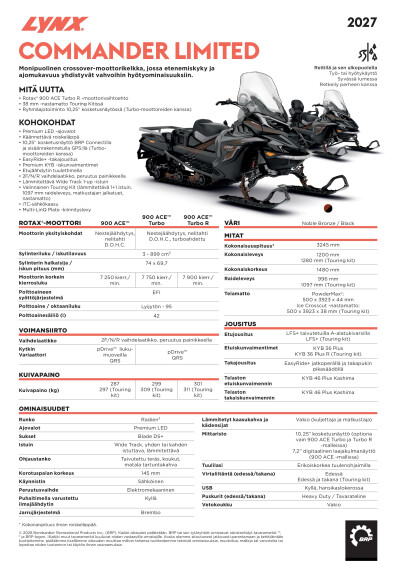 LYNX MY27 Commander Limited SPEC FIFI 1