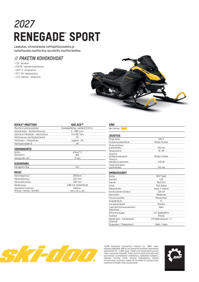 SKI MY27 Renegade Sport SPEC FIFI