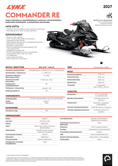 LYNX MY27 Commander RE SPEC FIFI