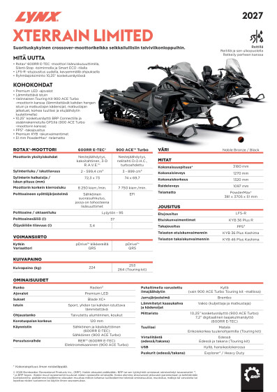 LYNX MY27 Xterrain Limited SPEC FIFI