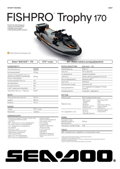 SEA MY27 FISH PRO Trophy 170 SPEC A4 V EMEA FI FI