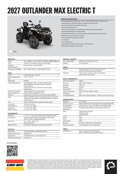 ORV ATV MY27 EMEA SPEC Outlander MAX Electric T FI