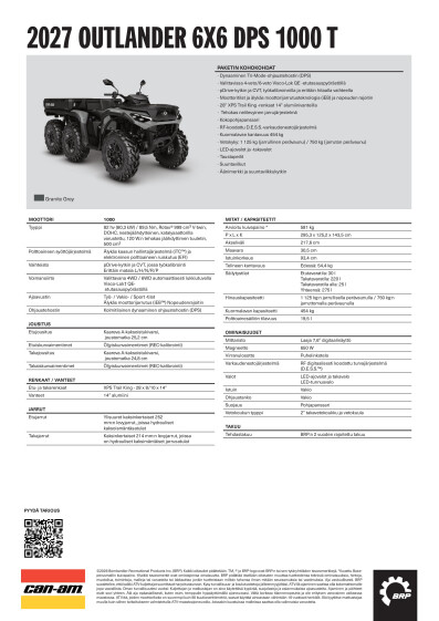 ORV ATV MY27 EMEA SPEC Outlander 6x6 DPS 1000 T FI