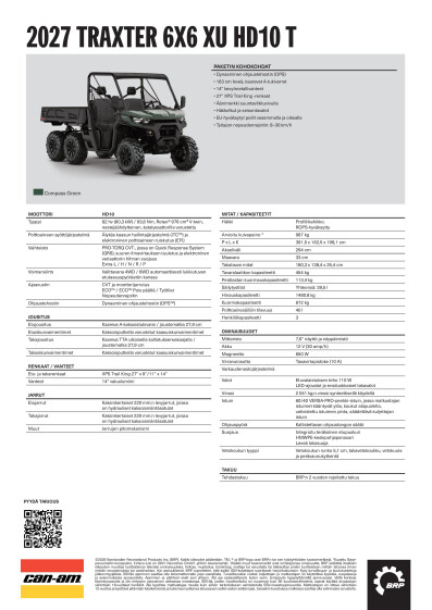 ORV SSV MY27 EMEA SPEC Traxter 6x6 XU HD10 T FI